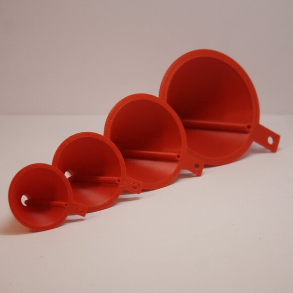 Multipurpose Orange/Red Funnel Set - 4 Pieces - Picture 1 of 10